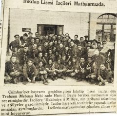 İnkılap Lisesi İzcileri Matbaamızda / Trabzon  - 1932 tarihli gazete haberi - Efemera