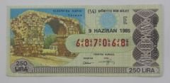 9 Haziran Dörtte bir bilet - Milli Piyango bileti Kleopatra kapısı, Tarsus - Efemera