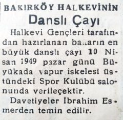 Bakırköy Halkevinin danslı çayı - 1949