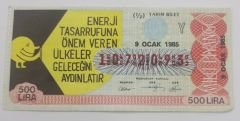 9 Ocak 1985 - Yarım bilet - Milli Piyango bileti  9 Ocak 1985 - Dörtte bir bilet - Milli Piyango bileti - Efemera