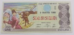 9 Mayıs 1985 - Dörtte bir bilet - Milli Piyango bileti - Efemera