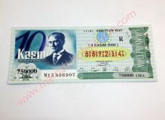 9 Kasım 2000 - Dörtte bir bilet - Milli Piyango 10 Kasım - Efemera
