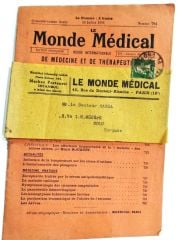 Sıhhat ve İ. M. Müdürü BOLU / Le Monde Medical dergisi 1931 tarihli - Dergi