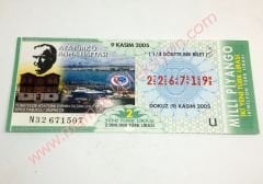 9 Kasım 2005 - Dörtte bir bilet - Milli Piyango 10 Kasım - Efemera