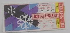 29 Ocak 1977 - Yarım bilet - Milli Piyango bileti - Efemera