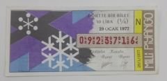 29 Ocak 1977 - Dörtte bir bilet - Milli Piyango bileti - Efemera