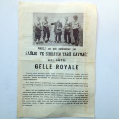 Sağlık ve Sıhhatin Tabii Kaynağı Arı Sütü - Gelle Royale Büyük Baklacıoğlu İshak - Efemera
