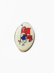 Türk Bayrağı taşıyan horoz - Rozet