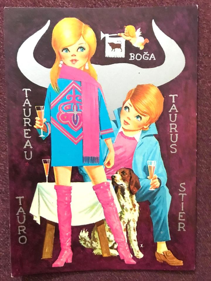 Boğa Burcu - Arkası yazısız, kartpostal