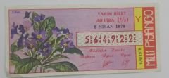 9 Nisan 1978 - Yarım bilet - Milli Piyango bileti - Efemera