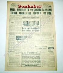 Son Haber gazetesi, 23 Nisan 1959 23 Nisan gazeteleri, Mersin - Efemera