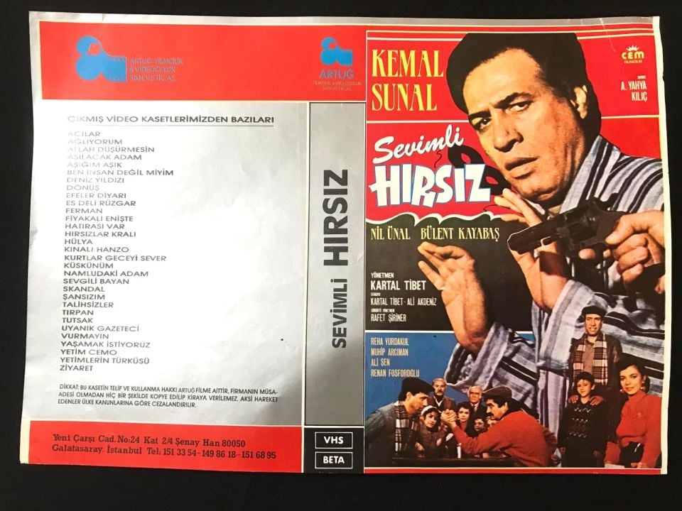 Sevimli Hırsız - Kemal Sunal / Video Kaset Kartoneti / KASET DEĞİLDİR