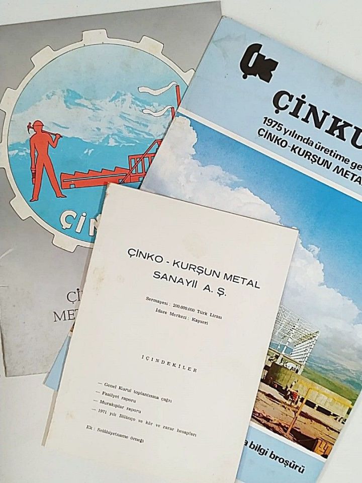 ÇİNKUR / Çinko Kurşun Metal Sanayii A.Ş.'ye ait çok sayıda döküman - Efemera