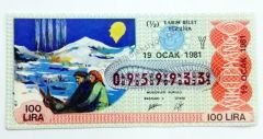 19 Ocak 1981 Yarım bilet  - Milli Piyango bileti