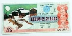 9 Ocak 1981 Yarım bilet  - Milli Piyango bileti - Efemera