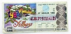 31 Aralık 1982 Dörtte bir bilet -  Milli Piyango bileti - Efemera