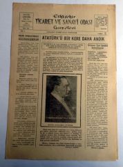 Eskişehir Ticaret ve Sanayi Odası gazetesi, 13 kasım 1963 10 Kasım - Efemera