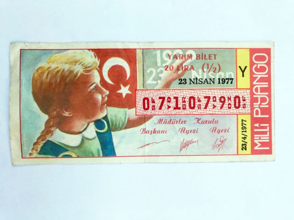 23 Nisan 1977 - Yarım Bilet - Eski Piyango Biletleri