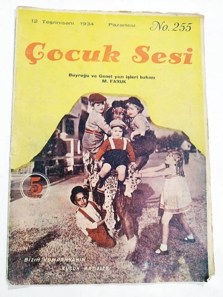 Çocuk Sesi Dergisi - 12 Teşrinisani 1934 / Beşiktaş, Fenerbahçe, İstanbulspor, Vefa Spor