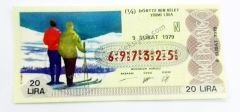 9 Şubat 1979 Dörtte bir bilet - Milli Piyango bileti - Efemera