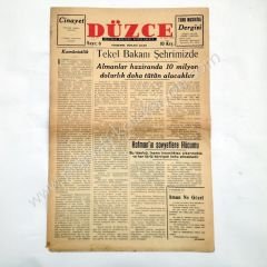 Düzce gazetesi, 31 Mart 1949