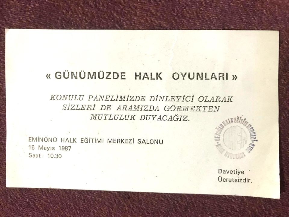 Beyoğlu Halk Eğitim Merkezi - ''Günümüzde Halk Oyunları'' / Davetiye
