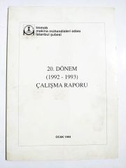 TMMOB 20. dönem 1992-1993 çalışma raporu / Kitap