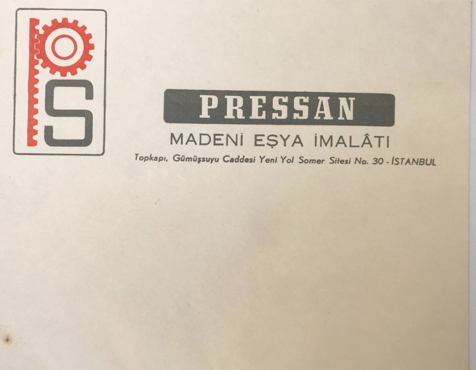 Pressan Madeni Eşya İmalatı - Antetli Zarf