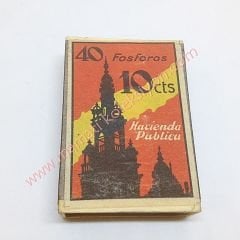 40 Fosforos 10 cts Hacienda Publica Matches - Kibrit