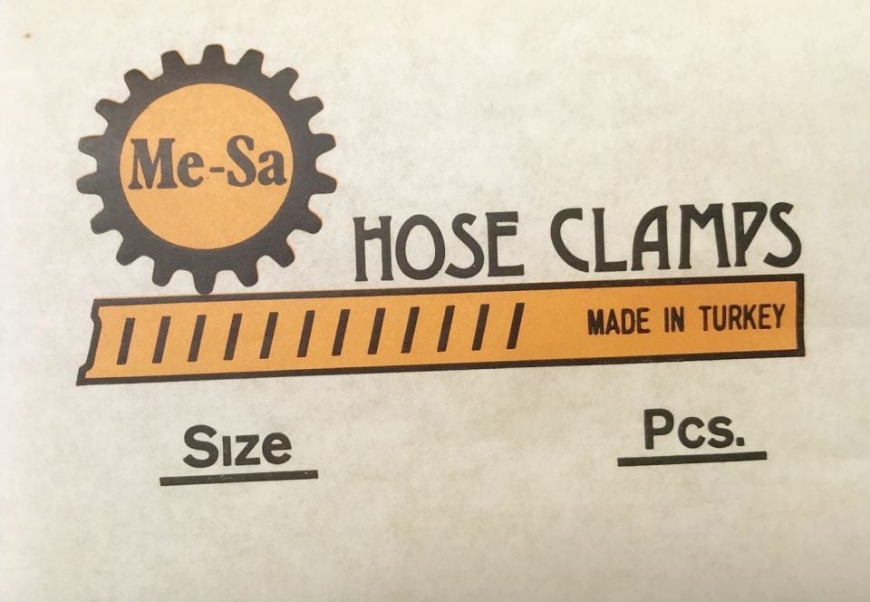 ME-Sa Hose Clamps - Arkası yapışkanlı etiket