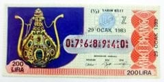 29 Ocak 1983 Yarım bilet - Milli Piyango bileti - Efemera