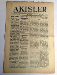 Çorum Akisler gazetesi - 27 Eylül 1952 - Efemera