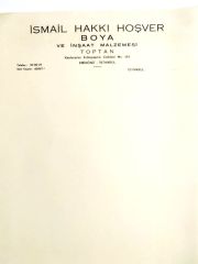 İsmail Hakkı Hoşver Boya ve İnşaat Malzemesi / Antetli kağıt - Efemera