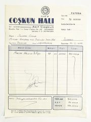 Coşkun Halı - Fatura