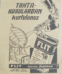 Tahta kurulardan kurtulunuz / Flit daima öldürür - 1948 Tarihli, dergi gazete reklamı