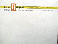 Ün - Ar İnşaat Malatya / Antetli kağıt - Efemera