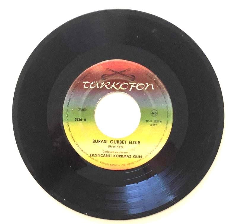 Burası Gurbet Eldir - Vara Vara / Erzincanlı Korkmaz Gün - 45'lik PLAK