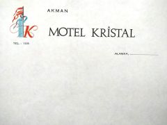 Akman Motel Kristal Alanya / Antetli kağıt - Efemera