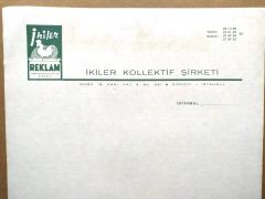İkiler Reklam Sirkeci / Antetli kağıt - Efemera