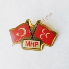 M.H.P. Milliyetçi Hareket Partisi ve Türk Bayrağı - Rozet