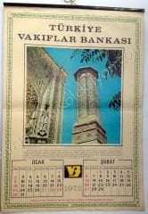 Türkiye Vakıflar Bankası 1972 yılı  takvim Banka - Sigorta efemeraları