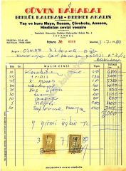 Güven baharat - Fatura - Efemera