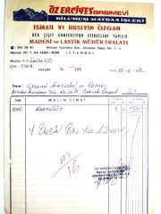 Öz Erciyes Basımevi Bilumum matbaa işleri / Fatura - Efemera