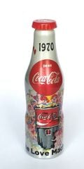 Coca Cola alüminyum minyatür şişe - The love machine  / 1970 - 8 cm.