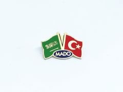 Türkiye Suudi Arabistan bayraklı - Mado  Rozet