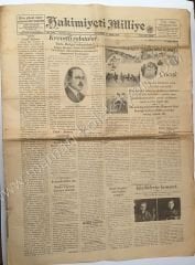 Hakimiyeti Milliye gazetesi, 27.3.1929 Himayei Etfal cemiyeti, Ankara Kartal çimento, Gümüş sıhhiye vekaleti - Efemera