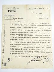 Societa Italiana Pirelli 1937 tarihli yazışma - Efemera.