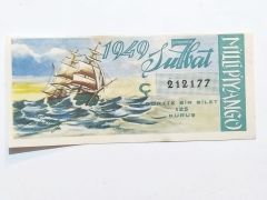 7 Şubat 1949 tarihli, dörtte bir piyango bileti - Efemera