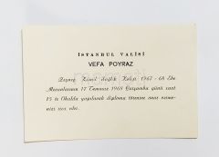 Zeynep Kamil Sağlık Koleji, Vefa POYRAZ / 1967 yılı davetiye  - Efemera