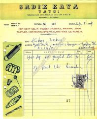Sadık KAYA - Yaycı - Fatura - Efemera